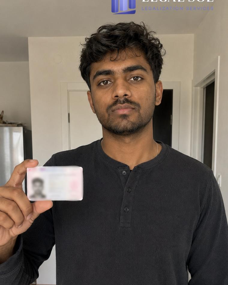 LegalSol client with a residence card